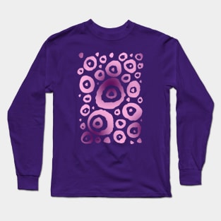 Purple Circle Pattern Long Sleeve T-Shirt